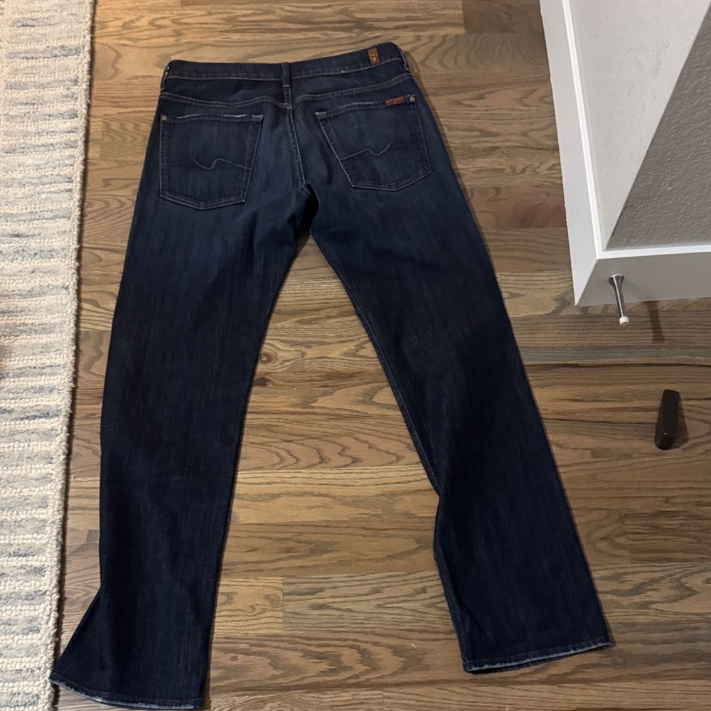 7 For All Mankind Dark Blue Straight Jeans - Picture 5 of 5
